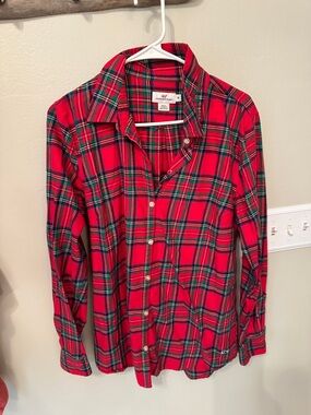 Red Plaid Button-Up Shirt for Kids - Classic Flannel Style
